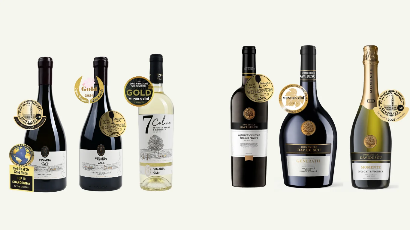 Vinurile premiate de la degustare: Chardonnay vintage, Fetească Neagră vintage, Fetească Regală + Traminer (7 Coline), Cabernet Sauvignon & Fetească Neagră, Generații Rară Neagră + Syrah + Fetească Neagră, Muscat & Viorica (spumant)
